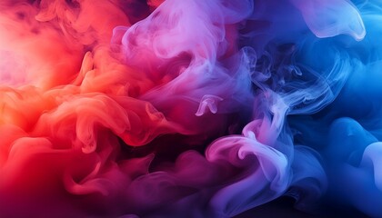 Wall Mural - dramatic smoke and fog in contrasting vivid red blue and purple colors vivid and intense abstract background or wallpaper