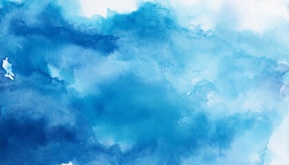 Canvas Print - blue painted watercolor background texture