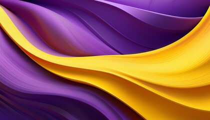 Wall Mural - panoramic purple and yellow abstract wave wallpaper purple and yellow background