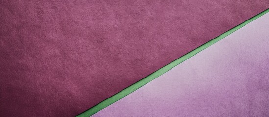 Wall Mural - Vintage purple cardboard background with a white and green border for presentation mockups featuring a felt backdrop and space for text or images in the presentation template. Creative banner