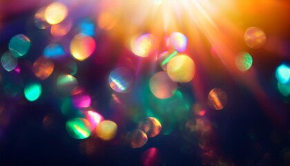 Canvas Print - crystal light leak effect for photo overlay prism lens flare bokeh abstract with glow colorful and magical lights