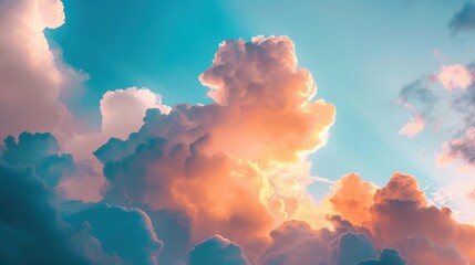 Poster - Dreamy cloudscape with light