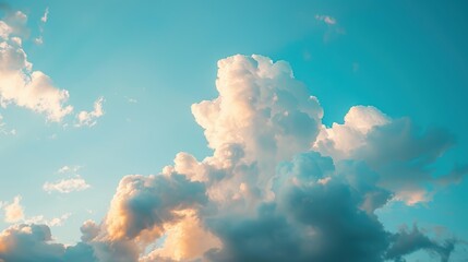 Wall Mural - fluffy clouds in blue sky