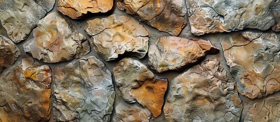 Aufkleber - Altered color scheme on a natural stone surface showcasing decorative stone texture with copy space image creating an appealing visual