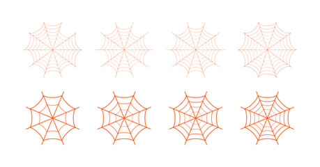Wall Mural - spider web icon set in different shape. outline set of spider vector icons. set of spider web and ha