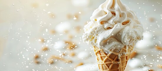 Aufkleber - Delectable cold treat presented as a post meal tradition with an appealing visual of a copy space image