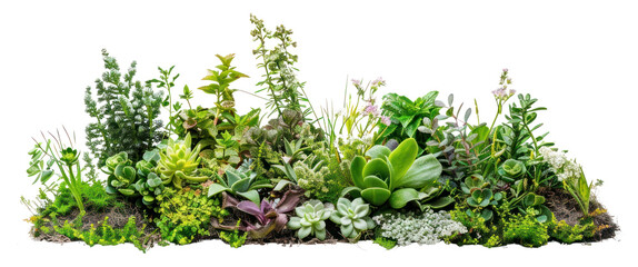 Poster - PNG Lush diverse succulent garden arrangement