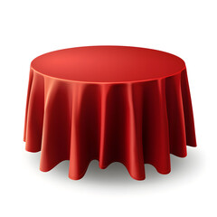 Wall Mural - Illustration of round red tablecloths vector realistic style on a isolated white background