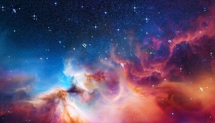 cosmic background with starry sky and colorful nebula