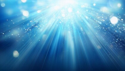 Wall Mural - blue glitter sparkles defocused rays lights bokeh radial abstract background texture