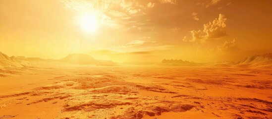 Aufkleber - High temperatures during a heat wave with the sun in a clear sky creating an image with copy space