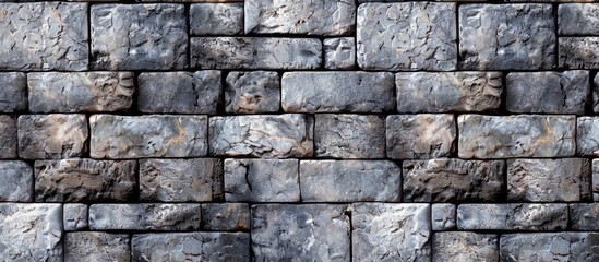 A concrete brick background pattern for building walls with a seamless stone wall tile design ideal for a background with copy space image