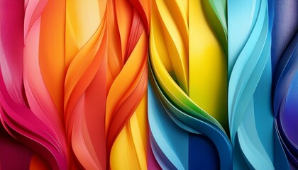 Poster - colorful wallpaper image depicting diferent colorful paint strip shapes