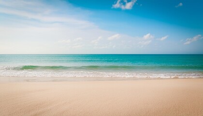 Poster - seascape abstract beach background calm sea and sky focus on sand foreground vintage color tone