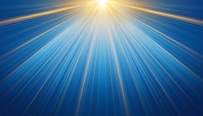 Wall Mural - golden ray of light on blue background ai generated