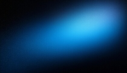 Wall Mural - smooth blue light gradient on a grainy black background with a noise texture effect