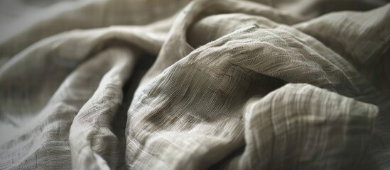 Poster - Detailed close up shot of a linen shirt with a soft focus providing ample copy space in the image