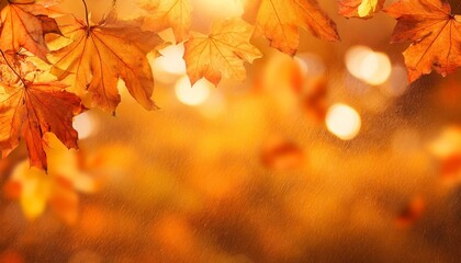 Sticker - abstract artistic autumn backdrop fall design background in orange colors generative ai