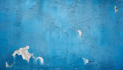 Canvas Print - old blue plaster wall