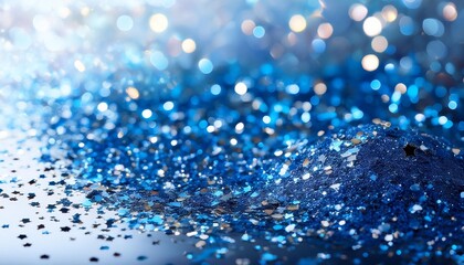 Wall Mural - anniversary celebration blue confetti with glitter particle