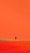 © jinzhen - Minimalist orange landscape abstract illustration poster background