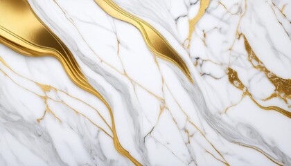 Wall Mural - white and gold marble textured background marble background generative ai
