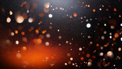 Wall Mural - grainy black base with a color gradient and superimposed red orange and white illuminated spots