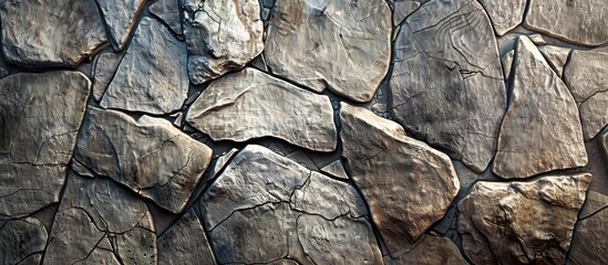 Aufkleber - Get a complimentary stone tile pattern background with ample copy space for product or ad design