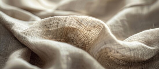 Poster - Detailed close up shot of a linen shirt with a soft focus providing ample copy space in the image