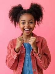 Wall Mural - Joyful Child in Denim Jacket