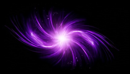 Wall Mural - abstract light in motion swirling purple particle effect with a glowing energy burst on a black transparent background perfect for layer overlay add screen blend mode graphic resource