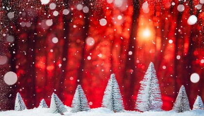 Sticker - christmas background red holiday christmas winter forest