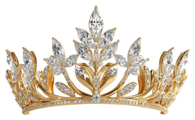 Poster - PNG Elegant gold diamond crown