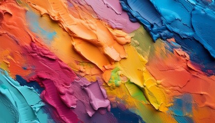 Wall Mural - closeup of abstract rough colorful multicolored art texture background generative ai