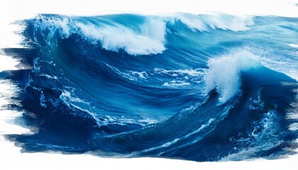 Canvas Print - wave watercolor paint texture grungy bright ocean deep blue