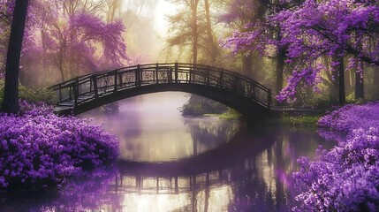 Wall Mural - A Bridge Through a Purple Haze