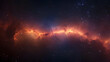 © Siasart Stock - A bright orange nebula streaks across the cosmos, surrounded by a field of twinkling stars.