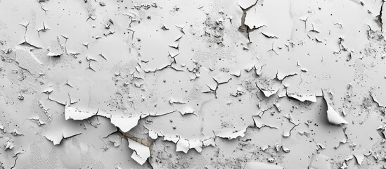 Aufkleber - A white and gray wall displaying cracks holes and with ample copy space image