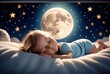 © Galeno - children lullaby cartoon sleeping child moon looped video background