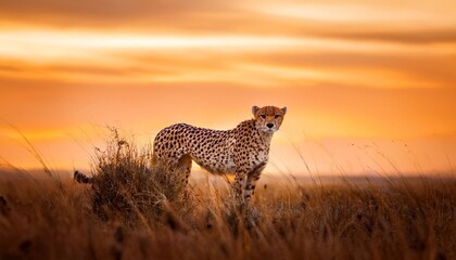 Wall Mural - cheetah in masai mara national reserve