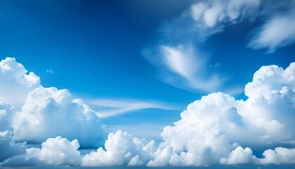 Sticker - cloudy blue sky abstract background blue sky background with ti