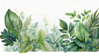 artistic forest watercolor greenery can be used as wallpaper and other background botanical art mural