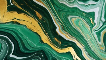 Wall Mural - abstract green and gold marble texture