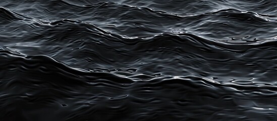Leinwandbilder - Image featuring black water surface with waving ripples providing copy space image