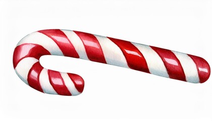 red and white one candy cane watercolor