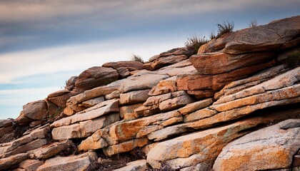 Wall Mural - layer of stone on the hill abstract stone texture