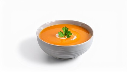 bowl of carote vegetable soup isolated