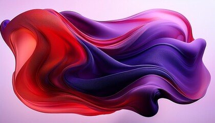 Wall Mural - a fluid abstract composition featuring a harmonious blend of deep purple and vibrant red