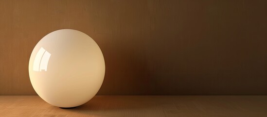 Poster - A white lamp sits on a brown paper background creating space for adding images or text. Creative banner. Copyspace image