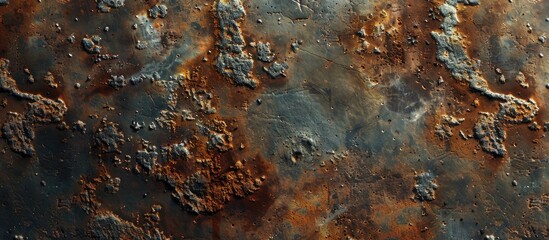 Aufkleber - A rusty weathered plate textured with corrosion creates a striking image for presentation backgrounds. Creative banner. Copyspace image